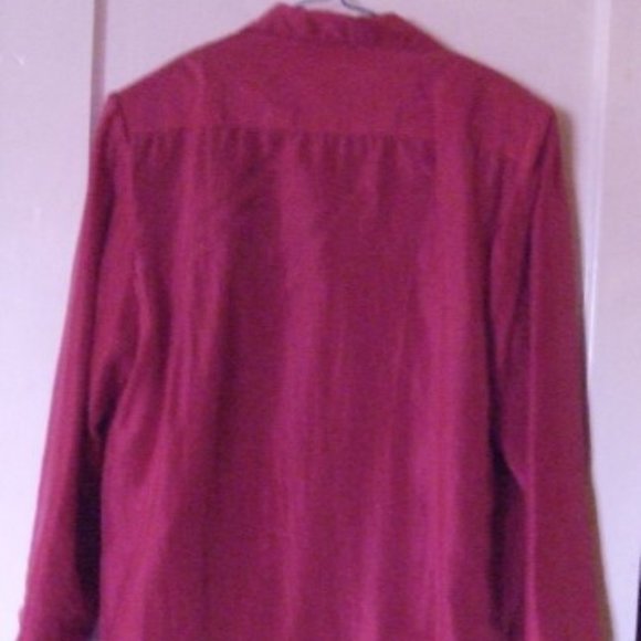 100 % Silk Blazer Richard Long Fushia Lined Large - Picture 2 of 2